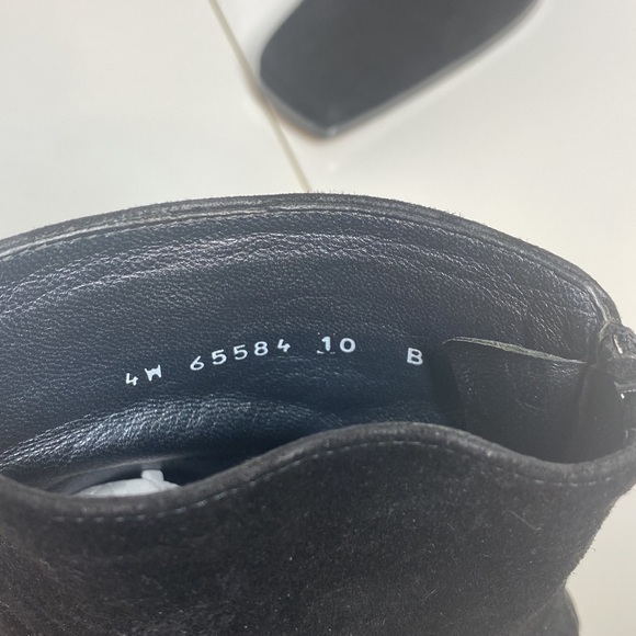 Stuart Weitzman Black Suede Bootie Square Toe 10 - Picture 8 of 9